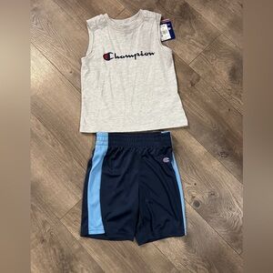 Champion Muscle T- shirt & Mesh Shorts Outfit Size 4T New